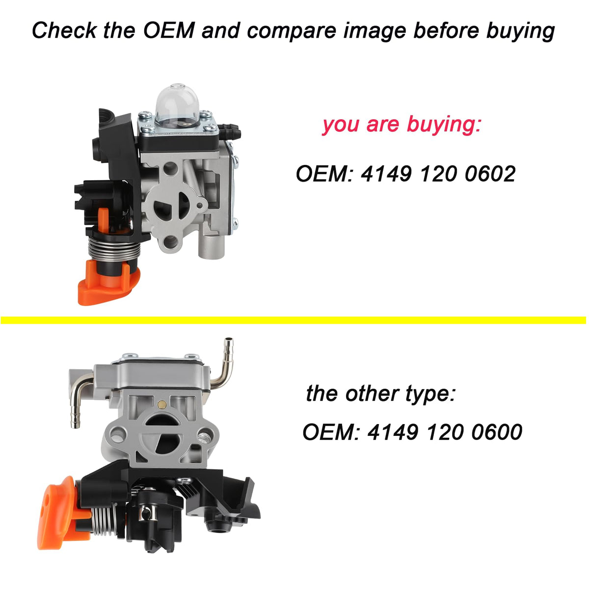 SIMPERAC carburetor kit side view for HL94K ensuring precise fit.