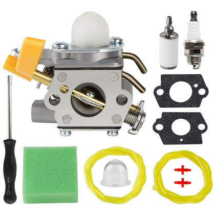 Simperac carburetor front view for Ryobi CS26 showing engine compatibility and clean lines