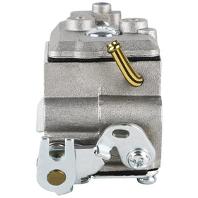 Carburetor side view showing precise fit and finish