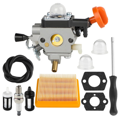 SIMPERAC FS91R carburetor front view improves starting reliability for Stihl models