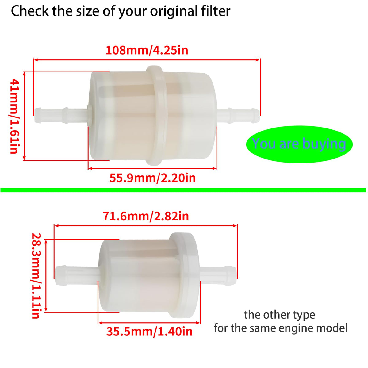 SIMPERAC fuel filter for Kawasaki FR651V supports steady fuel flow for efficient operation.