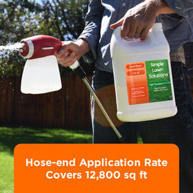 Simple Lawn Solutions 0-0-25 fertilizer label emphasizes concentration and nutrient balance