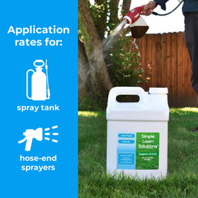 Humic acid and seaweed ingredients support soil health in Simple Lawn Solutions.