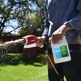 Simple Lawn Solutions hose-end spray application setup for easy lawn feed.