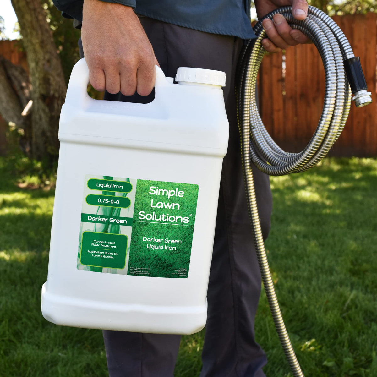Garden use of Darker Green Liquid Iron for ornamentals and beds.