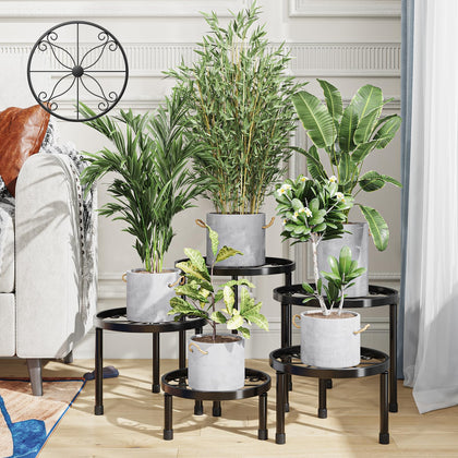 Simple Trending metal plant stand in black provides sturdy support for heavy pots
