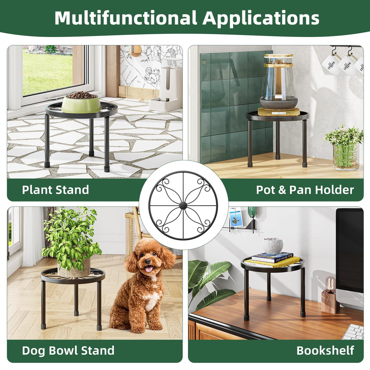 Sturdy metal plant stand supports up to 130 pounds for large plants