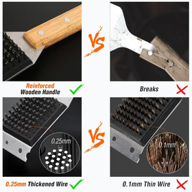 Anti-shedding bristles keep debris away from food during cleaning.