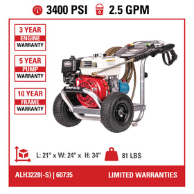 SIMPSON 25-foot high-pressure hose shows reach for large cleaning jobs.