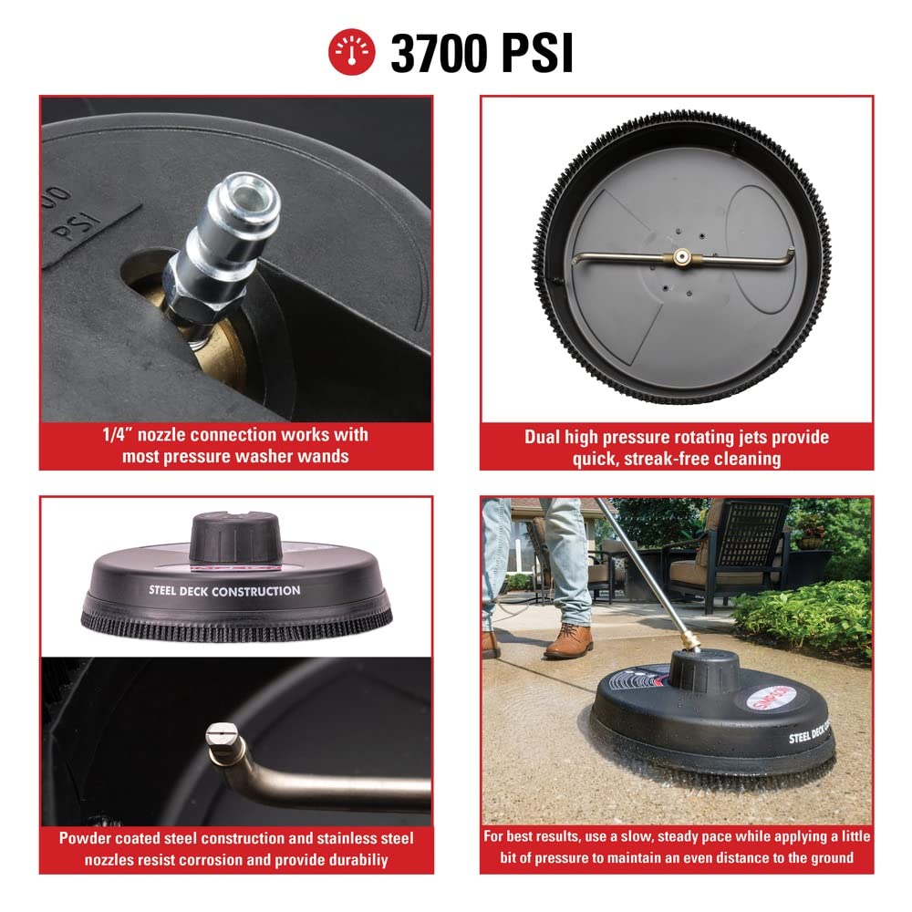 SIMPSON 80165 dual-jet rotation delivering even, streak-free cleaning