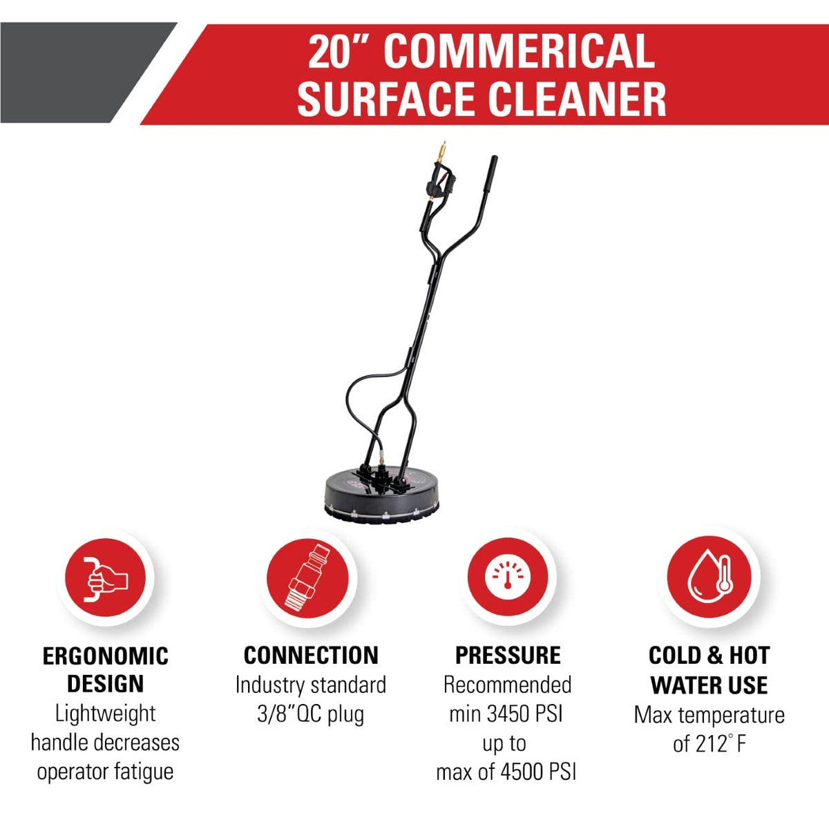 SIMPSON 80182 two-jets design delivers fast, streak-free cleaning on large surfaces