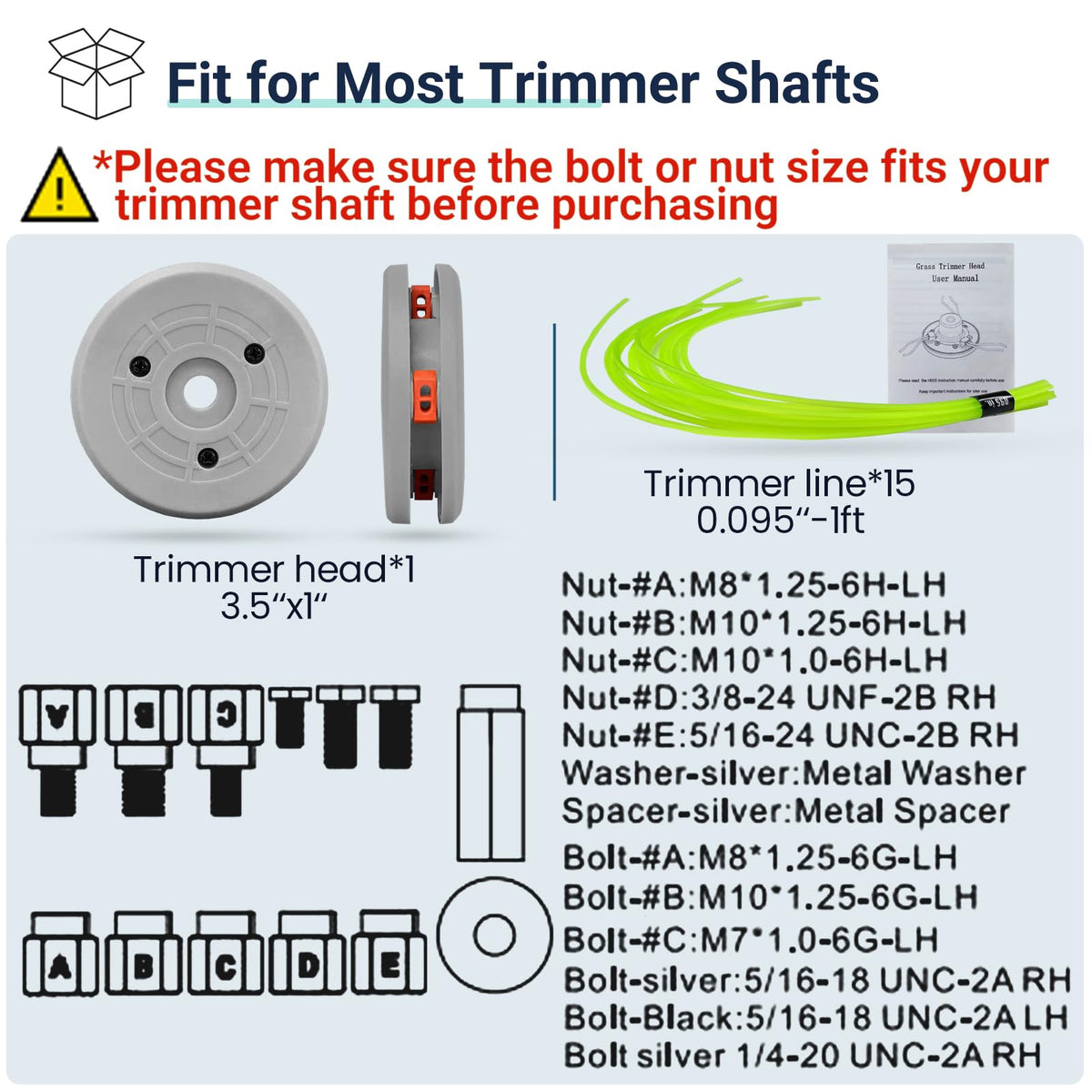 Includes 15 pre-cut 0.095 inch lines for quick performance.