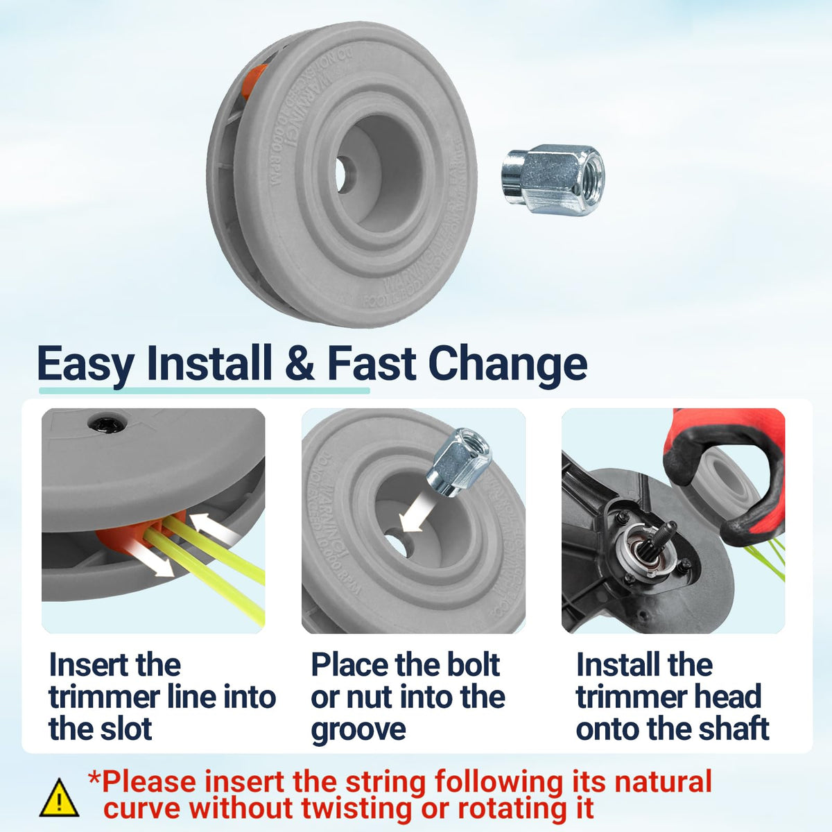 Universal compatibility fits most gas and electric trimmers.
