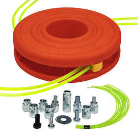 SIMUSI universal weed eater head front view highlighting easy-load design for quick setup.