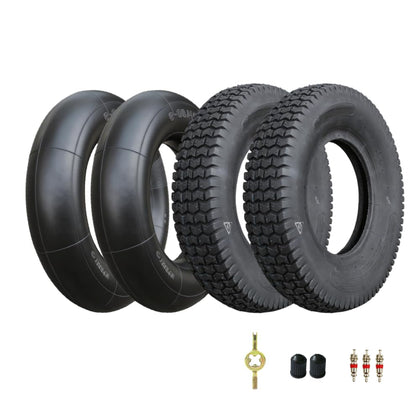 Sinadylon 2-pack outer tire 16x4-8 with turf tread for lawn-friendly grip