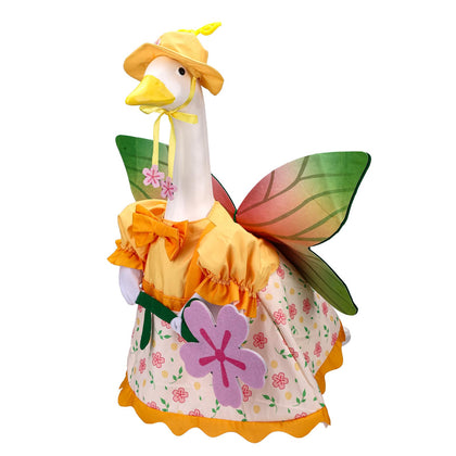 Sinbana spring butterfly goose outfit enhances porch decor with vibrant spring colors.