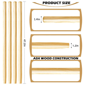 SINBDLAI ash wood shovel handle with tapered tip simplifies fitting to heads.