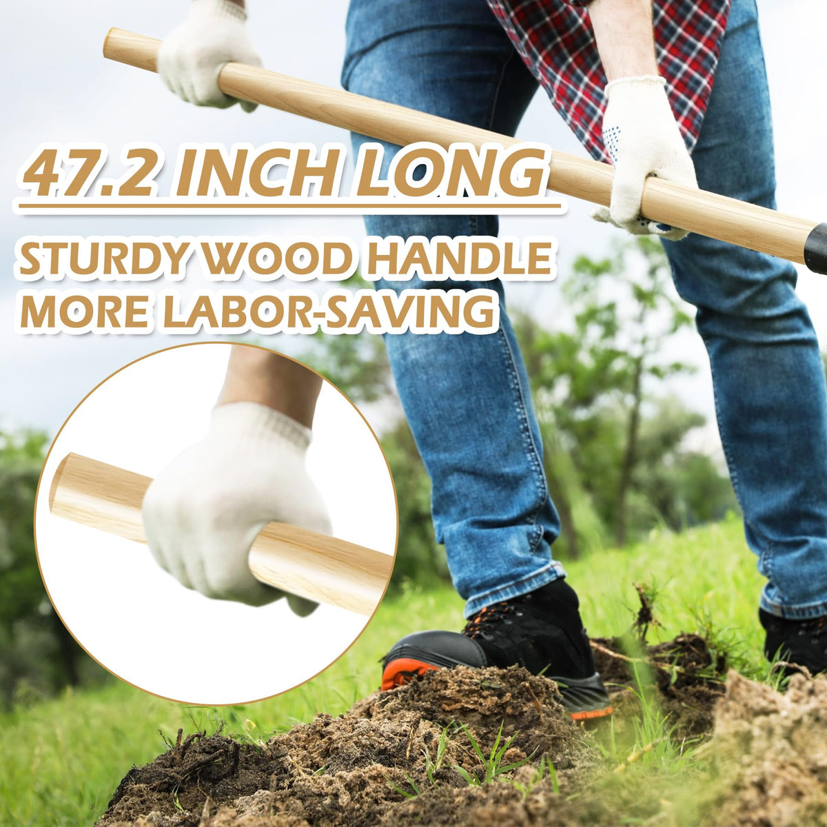 SINBDLAI cut-to-fit handle design suits various shovel sizes.
