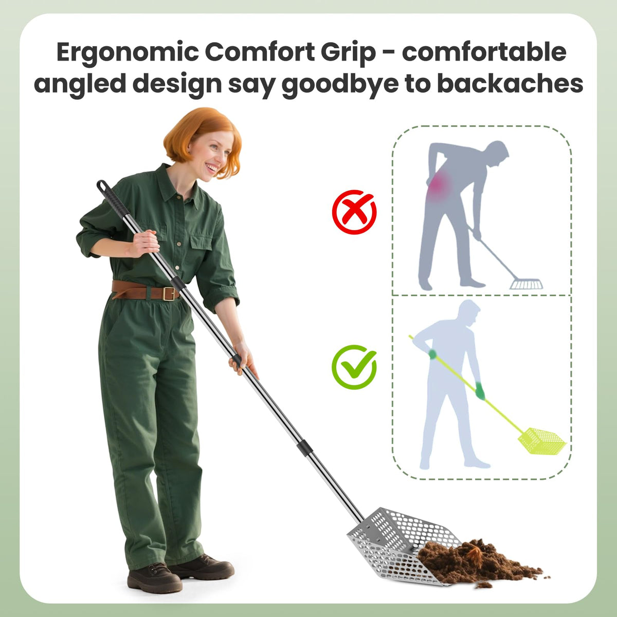 Two-in-one Sindarhor poop scoop speeds waste management.