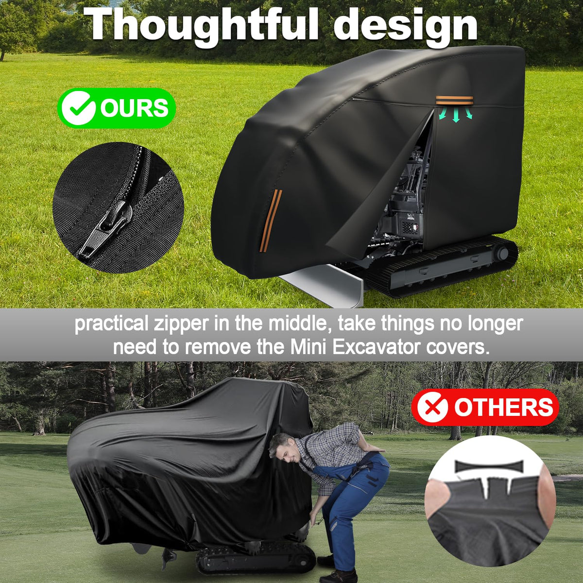 Singdur dustproof mini excavator cover shields from dust and debris.