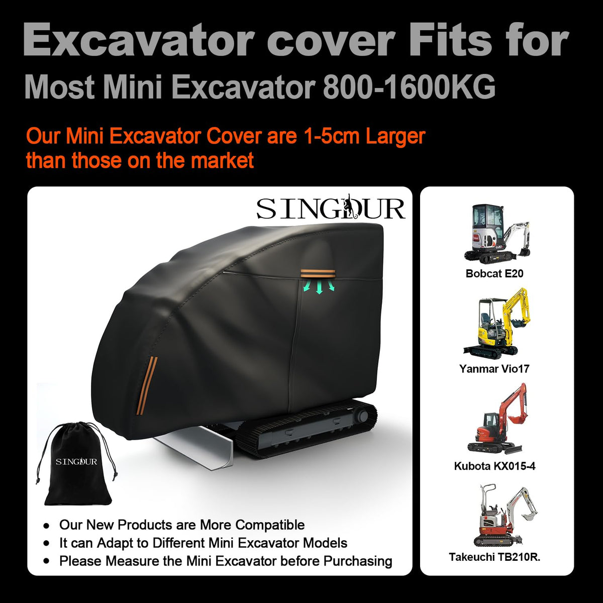 Singdur cover features reflective strips to improve night visibility.