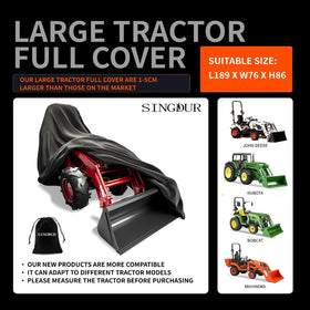 Singdur tractor cover UV protection preserves paint and exterior.