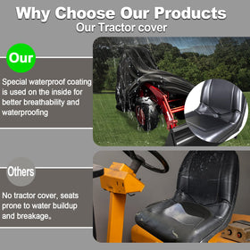 Singdur tractor cover universal fit with backhoe protects from dust and sun.