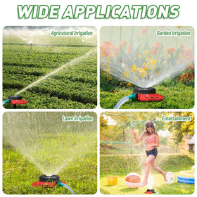 Singhoow sprinkler covers up to 538.2 sq ft for small gardens.