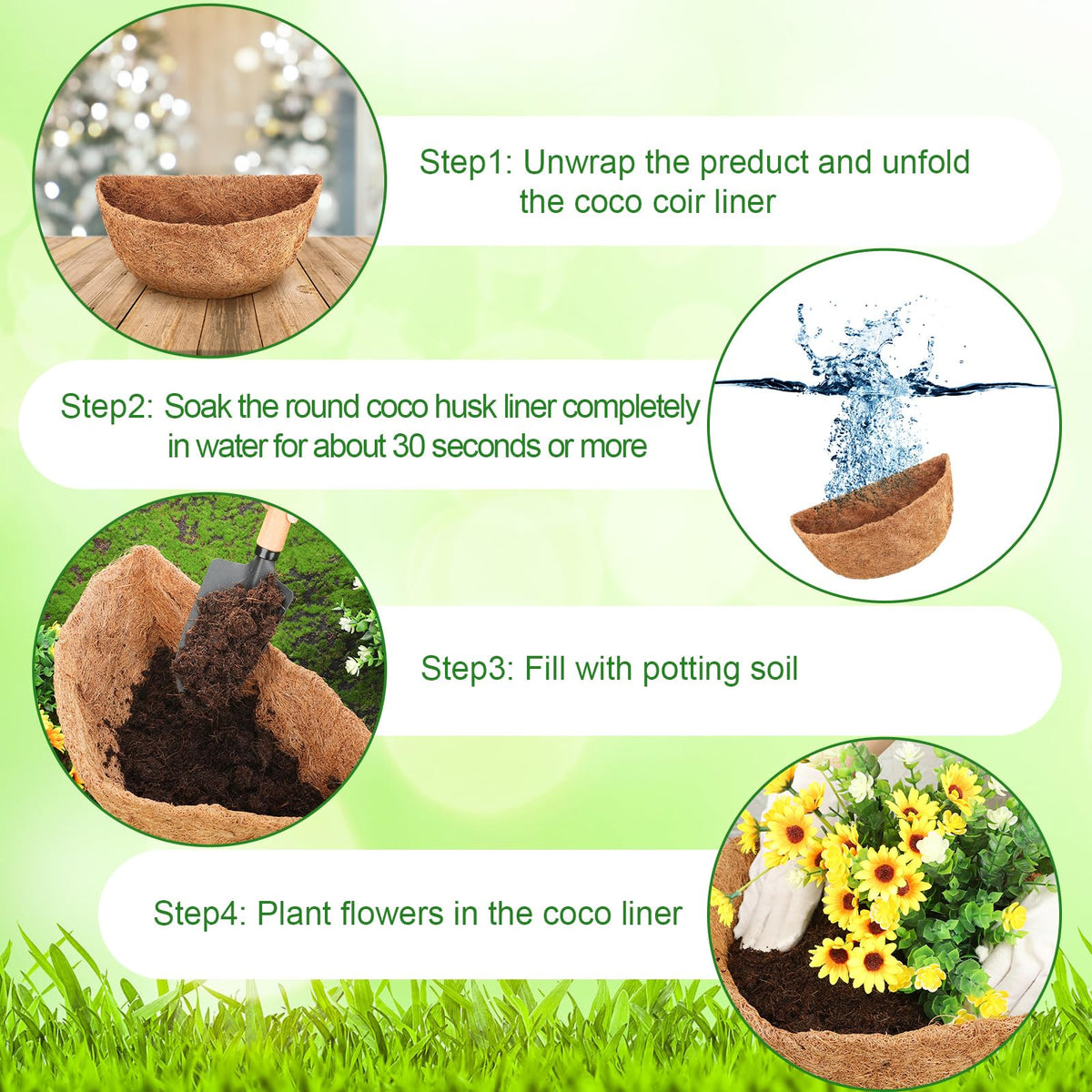 Singhoow eco-friendly coco liner enhances garden décor and root protection.
