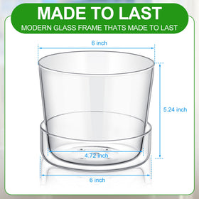Singhoow clear glass planter with saucer for clean surfaces