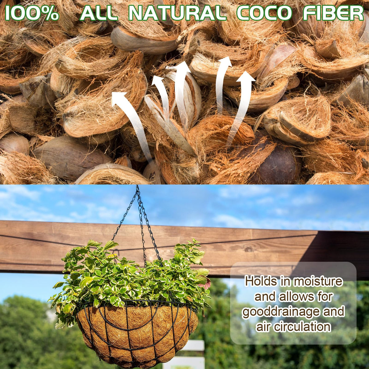 Singhoow indoor outdoor coconut liner suits any planter while promoting drainage.
