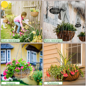 Singhoow coco liner for hanging baskets boosts moisture retention and plant hydration.