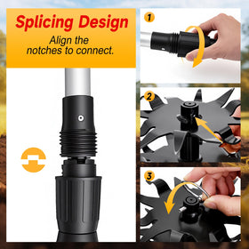 SINGTIP 6.3-inch tilling depth for thorough soil turning
