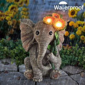 Sinhra housewarming gift elephant sunflower statue for indoor display.