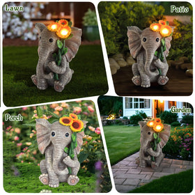 Sinhra weatherproof garden figurine withstands outdoor elements.