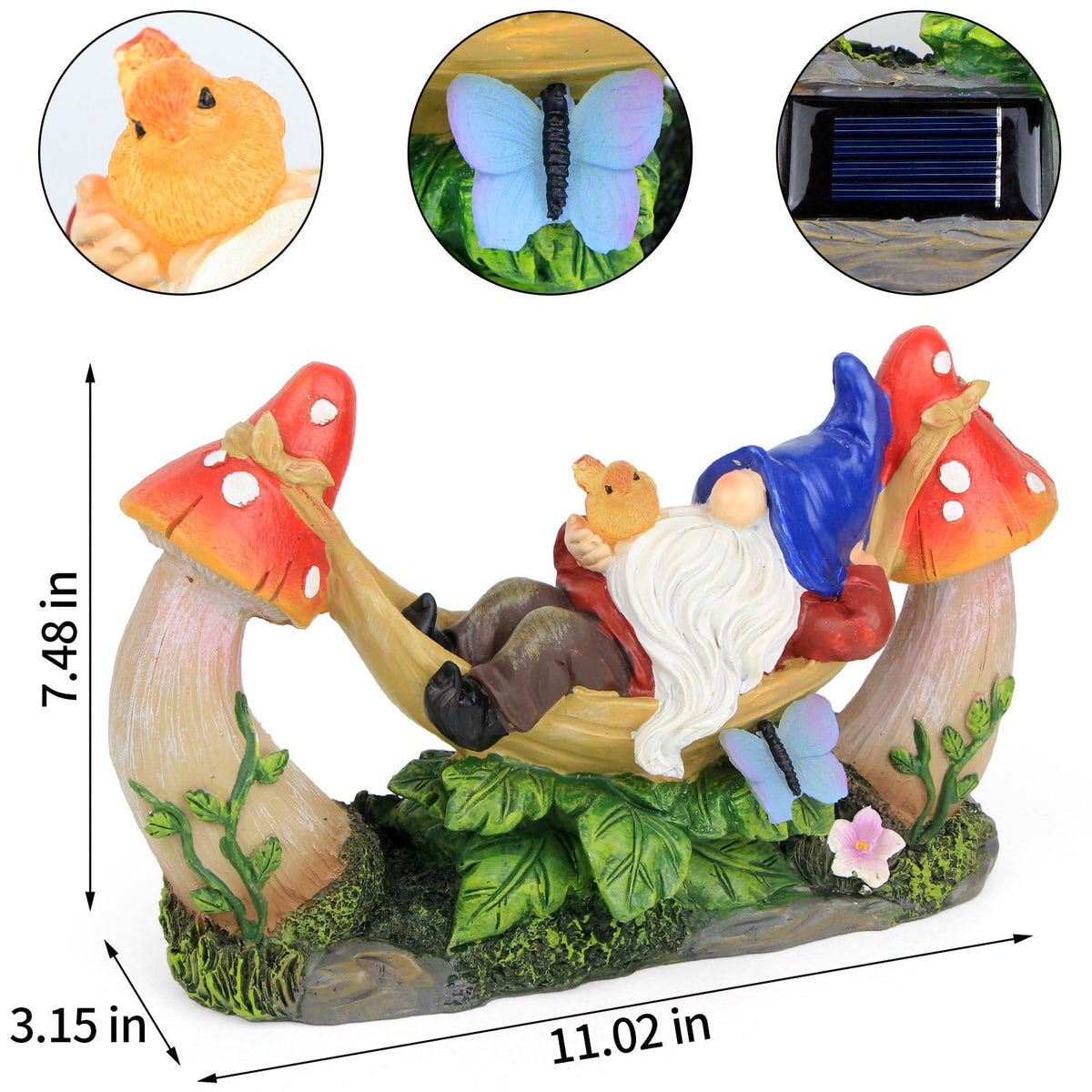Sinhra solar-powered ornament charges by day and glows after dusk