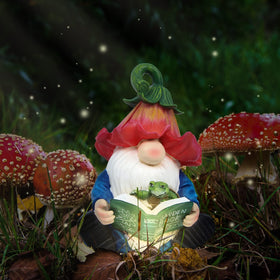 Sinhra gnome decor for window sill or patio invites peaceful moments.