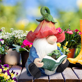 Sinhra yard gnome lawn ornament brightens gardens and paths overnight.