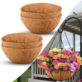 Sinimaka 18 inch round coco liner pack for hanging baskets improves airflow and soil containment.