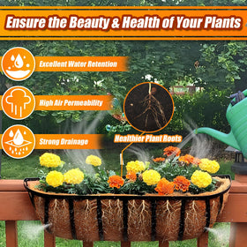 Sinimaka coconut fiber liner's porous weave supports healthy growth and drainage.