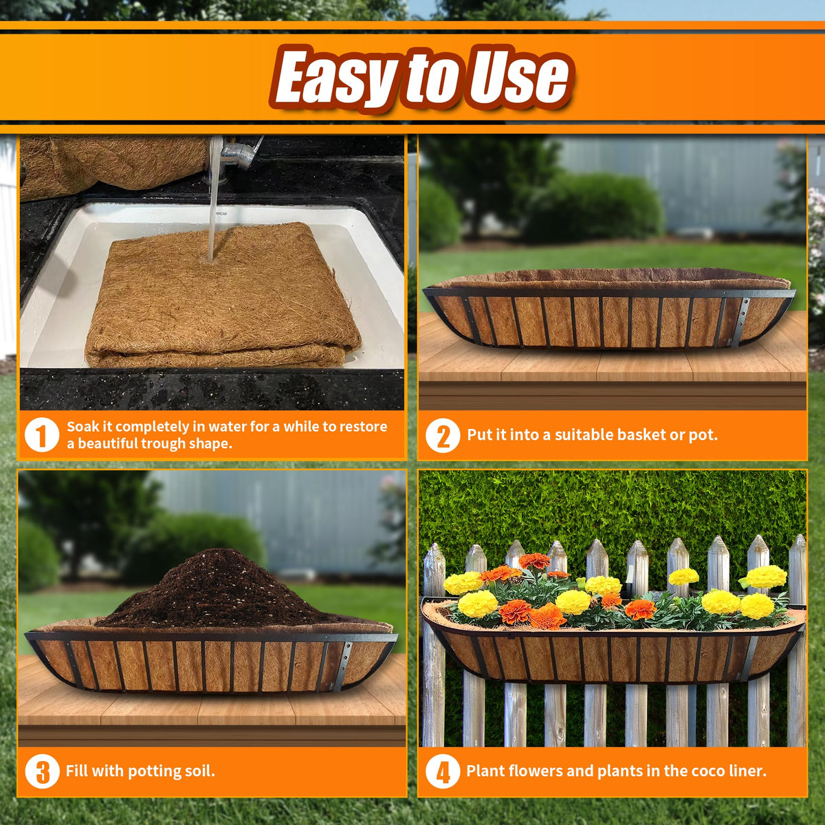 Sinimaka coir liner can be cut to size for custom planters.
