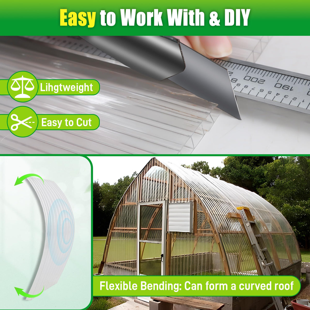 Sinimaka easy-cut, bendable panel ideal for curved roof installations.