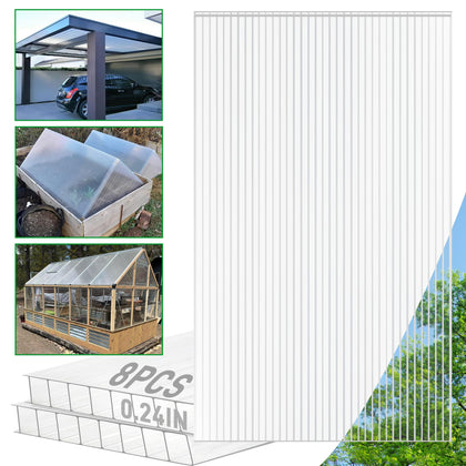 Sinimaka greenhouse panels 8x4ft twin-wall for durable, impact-resistant projects