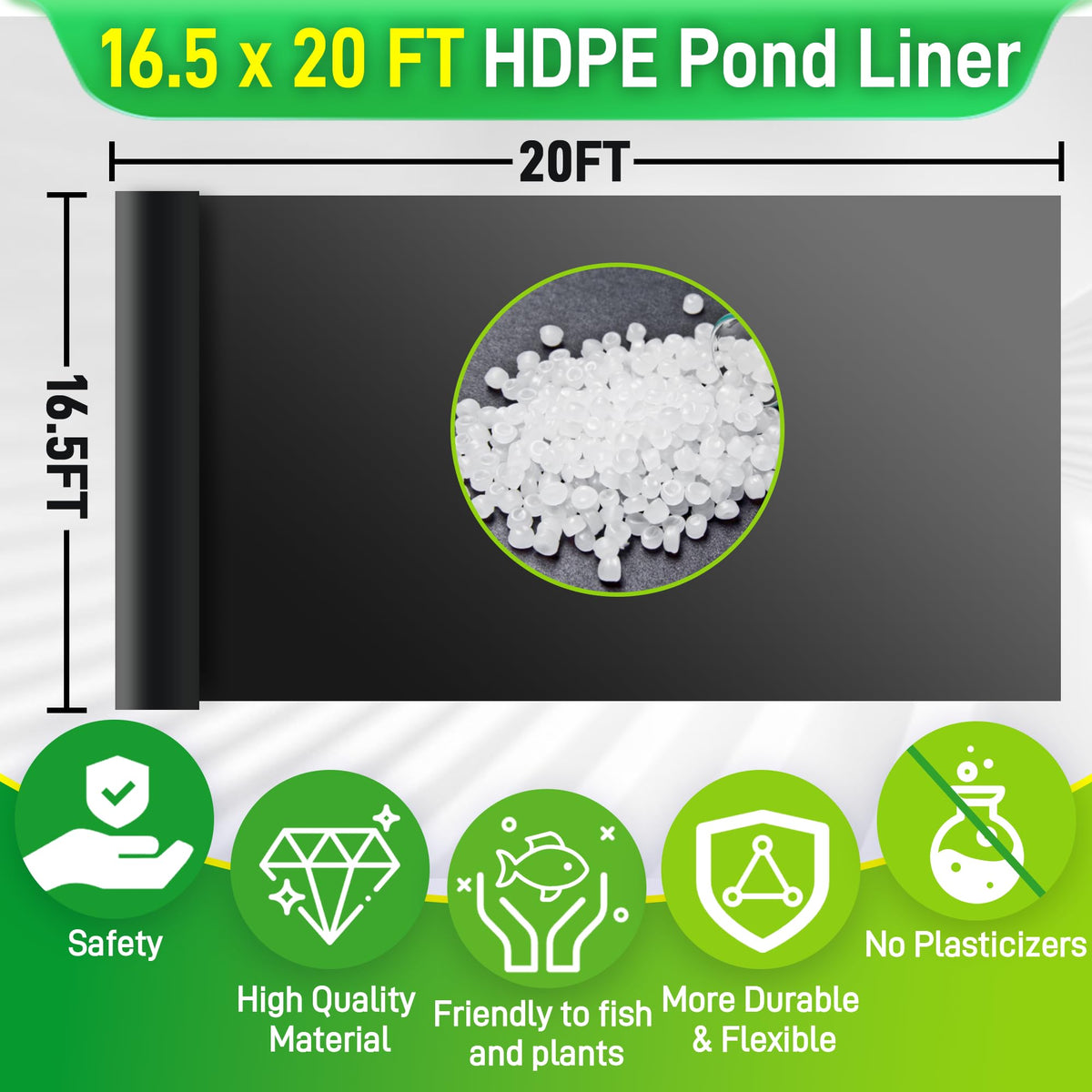 Sinimaka pond liner offers waterproof seal ideal for koi and garden ponds.