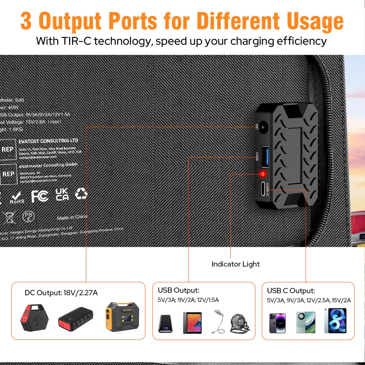 SinKeu water-resistant solar panel stays clean and functional outdoors.
