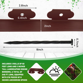 Sintuff 2-inch tall lawn border defining garden beds and pathways.