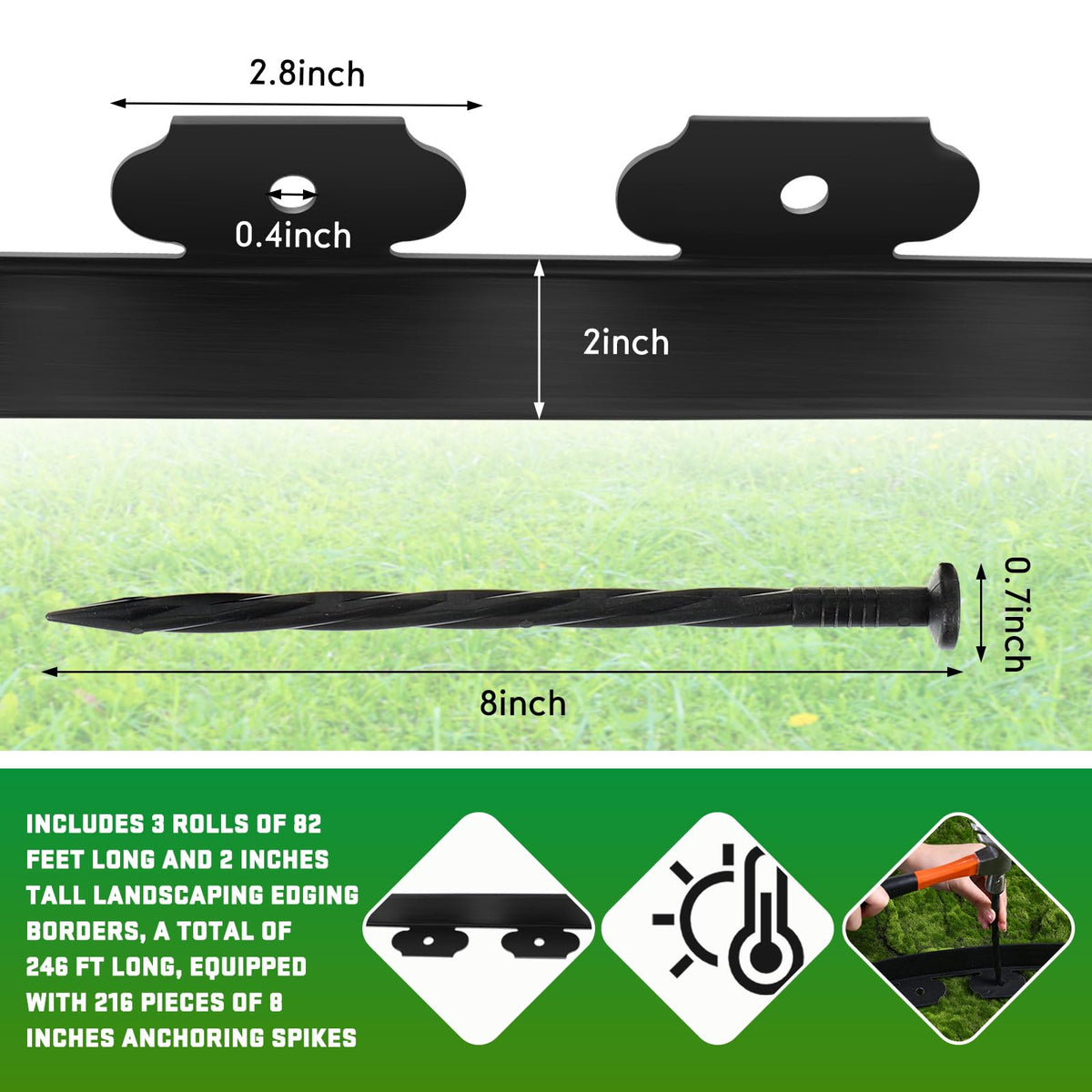 Sintuff 2inch tall border edge shows low-profile garden separation
