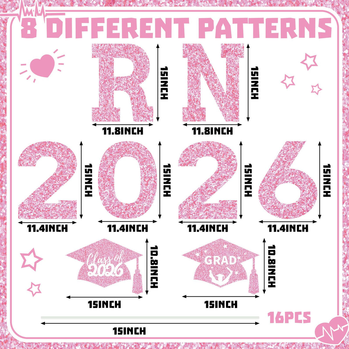 Sintuff Class of 2026 nurse graduation sign pink for lawn celebrations