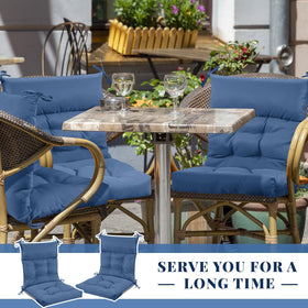 Sintuff full set ready to refresh multiple patio chairs with denim blue cushions.