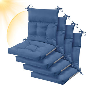 Sintuff denim blue patio cushion seat offers plush outdoor comfort.